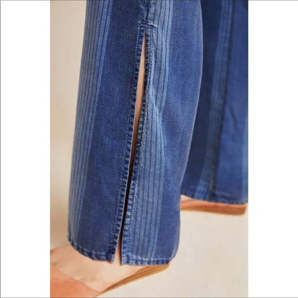 NEW Cloth & Stone Laney Chambray Jumpsuit Romper Denim Jeans Patchwork - Picture 6 of 10